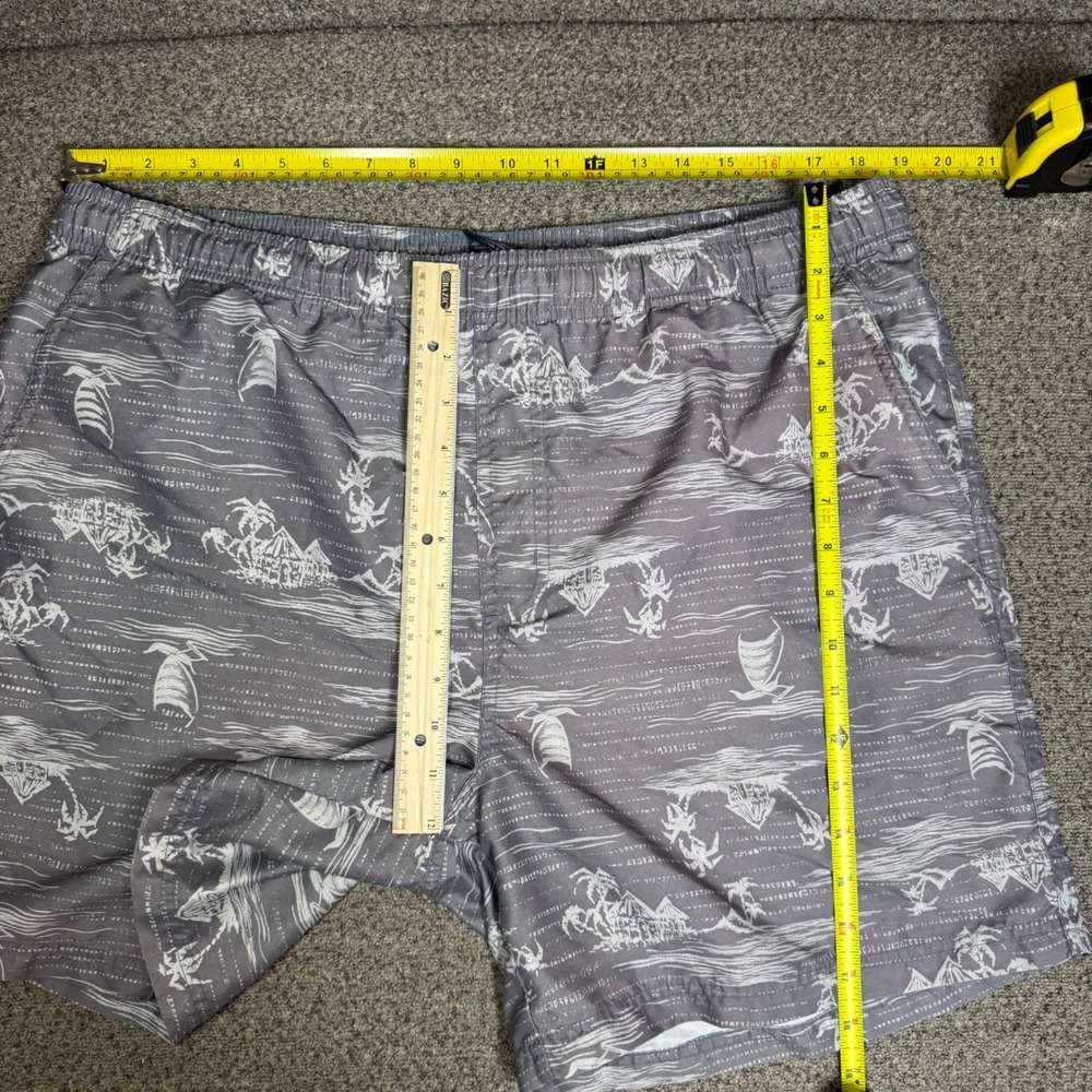 Faded Glory Mens Grey Tropical Print Swim Trunks‎ Size M 32-34 - Picture 9 of 9